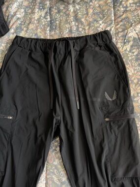 ASRV TETRA-LITE STANDARD ZIP JOGGERS Men's Black Active Pants with Drawstring